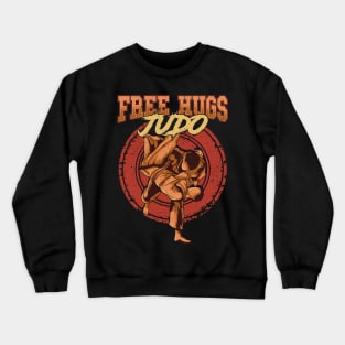 Free Judo Hugs Funny MMA Mixed Martial Arts Pun Crewneck Sweatshirt